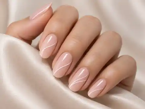 Minimal line nail art reference